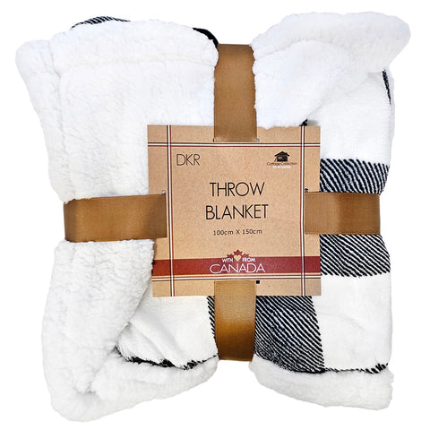 Sherpa Blanket - White and Black