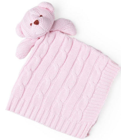 Baby Blanket - Pink Security Bear