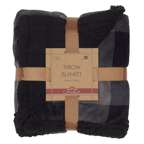 Sherpa Blanket - Black and Grey