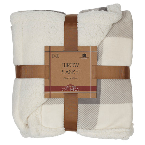 Sherpa Blanket - Cream and Grey