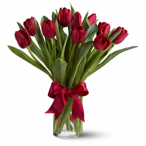 Radiantly Red Tulips Bouquet - Giving Blooms