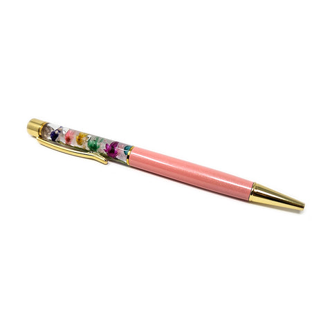 Gift - Pen - Floating Dried Flowers - Pink