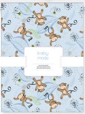 Baby Blanket - Monkey & Friends - Blue Sherpa
