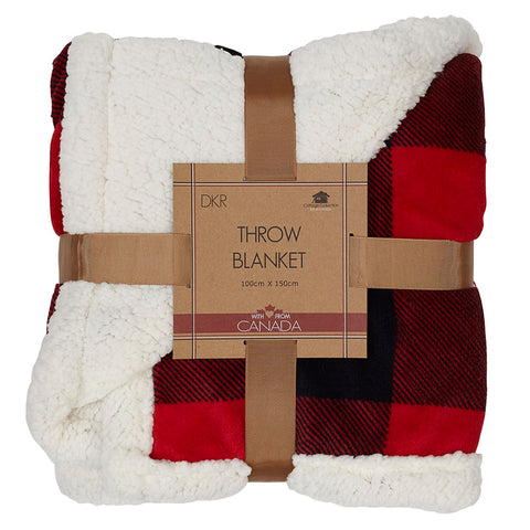 Sherpa Blanket - Red and Black
