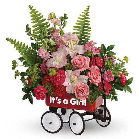 Sweet Little Wagon Bouquet - Pink